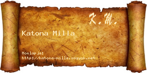 Katona Milla névjegykártya