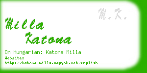 milla katona business card